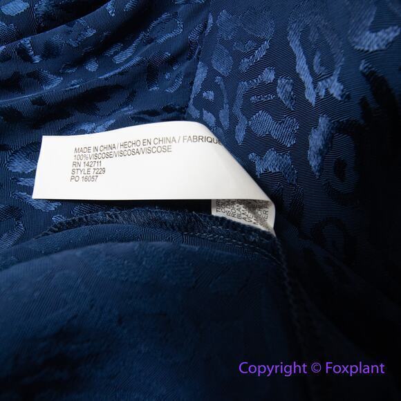 New! Eloquii women Blue Leopard Print Satin Textured Tie Front‎ Dress, size 16 - Picture 13 of 16